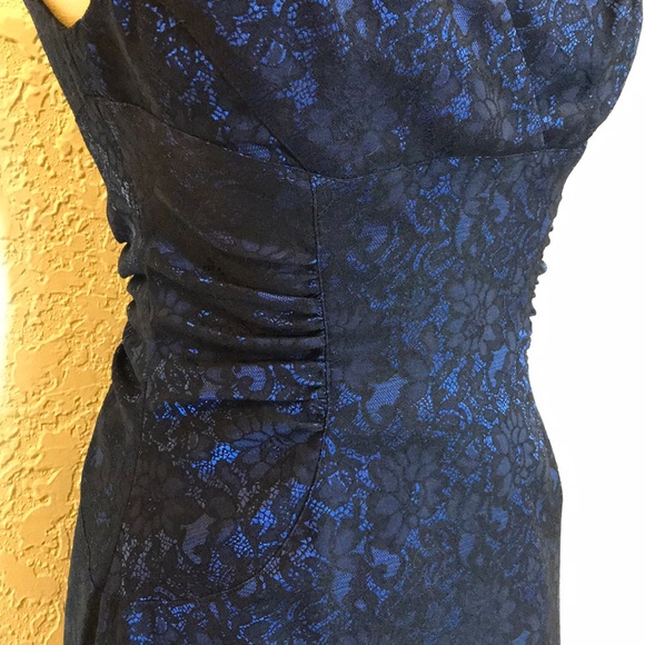 Adrianna Papell blue lace dress sz 2 - Picture 3 of 7